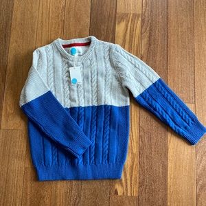 NWT Mini Boden Boys, Two-Tone Sweater, Size 8-9